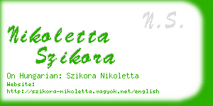 nikoletta szikora business card